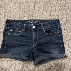 American Eagle Outfitters Women's Dark Blue Denim Shorts
